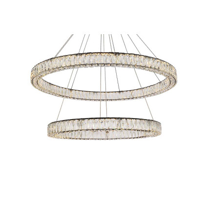 Elegant Monroe Led Chandelier - Black, L 42" (3503D42BK)