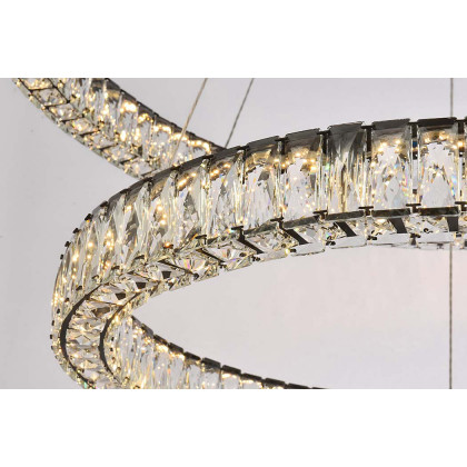 Elegant Monroe Led Chandelier - Black, L 42" (3503D42BK)