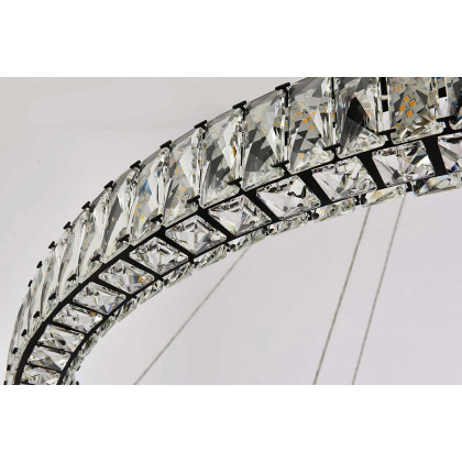 Elegant Monroe Led Chandelier - Black, L 42" (3503D42BK)
