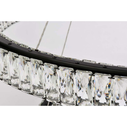 Elegant Monroe Led Chandelier - Black, L 42" (3503D42BK)