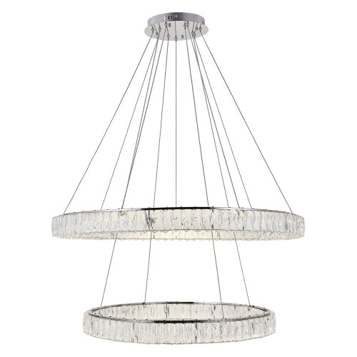 Elegant Monroe Led Chandelier - Chrome, L 42" (3503D42C)