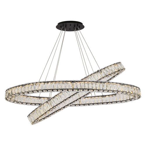 Elegant Monroe Led Chandelier - Black, L 48" (3503D48BK)