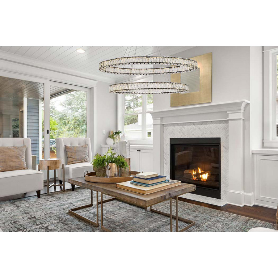 Elegant Monroe Led Chandelier - Black, L 48" (3503D48BK)