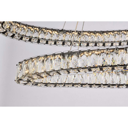 Elegant Monroe Led Chandelier - Black, L 48" (3503D48BK)