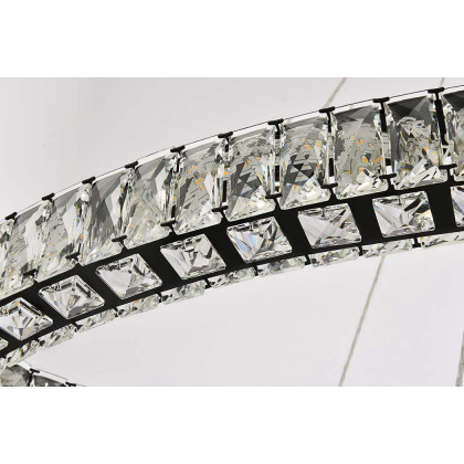 Elegant Monroe Led Chandelier - Black, L 48" (3503D48BK)