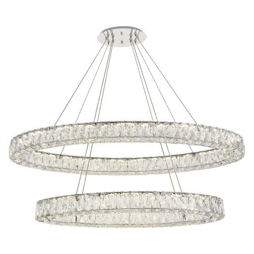 Elegant Monroe Led Chandelier - Chrome, L 48" (3503D48C)