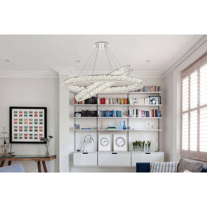 Elegant Monroe Led Chandelier - Chrome, L 48" (3503D48C)