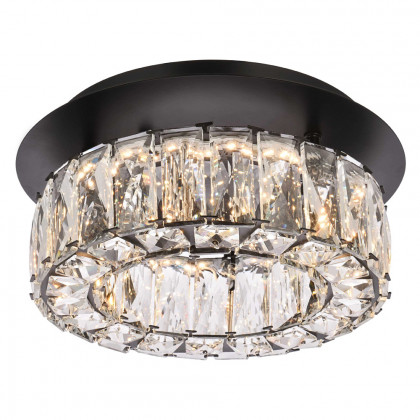 Elegant Monroe Led Flush Mount - Black, L 12" (3503F12BK)