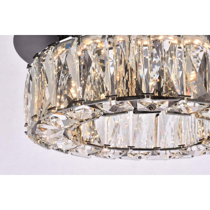 Elegant Monroe Led Flush Mount - Black, L 12" (3503F12BK)