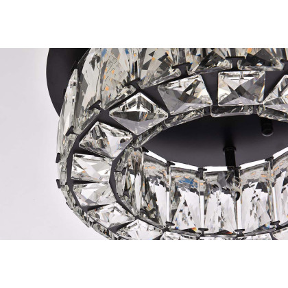Elegant Monroe Led Flush Mount - Black, L 12" (3503F12BK)