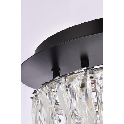 Elegant Monroe Led Flush Mount - Black, L 12" (3503F12BK)