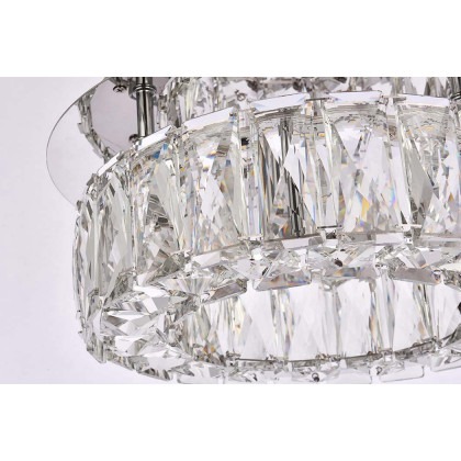 Elegant Monroe Led Flush Mount - Chrome, L 12" (3503F12C)