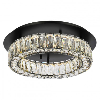 Elegant Monroe Led Flush Mount - Black, L 18" (3503F18BK)