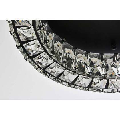 Elegant Monroe Led Flush Mount - Black, L 18" (3503F18BK)