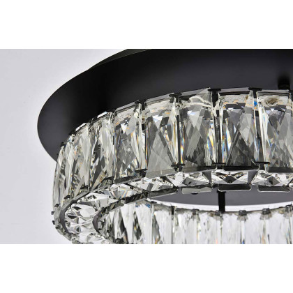 Elegant Monroe Led Flush Mount - Black, L 18" (3503F18BK)