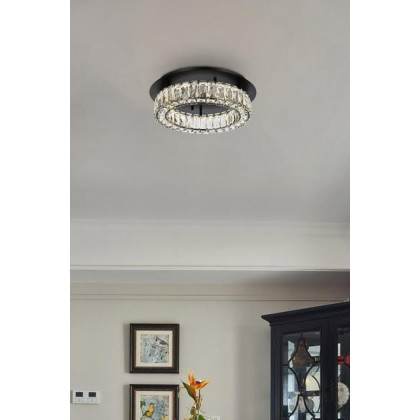Elegant Monroe Led Flush Mount - Black, L 18" (3503F18BK)