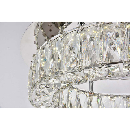 Elegant Monroe Led Flush Mount - Chrome, L 18" (3503F18C)