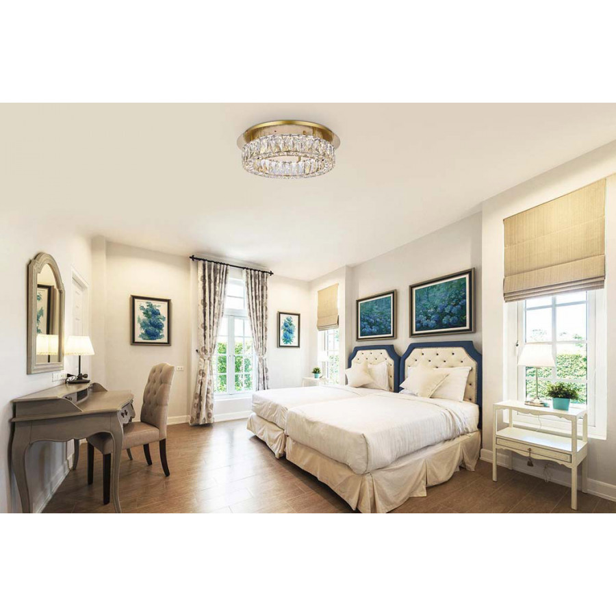Elegant Monroe Led Flush Mount - Gold, L 18" (3503F18G)