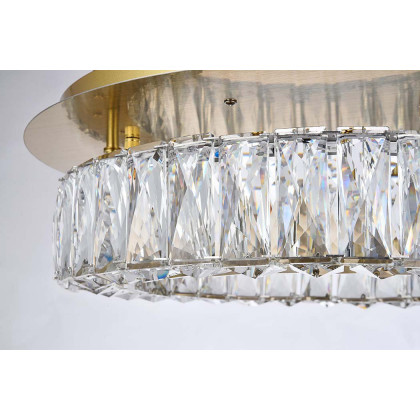 Elegant Monroe Led Flush Mount - Gold, L 18" (3503F18G)