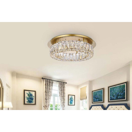 Elegant Monroe Led Flush Mount - Gold, L 18" (3503F18G)