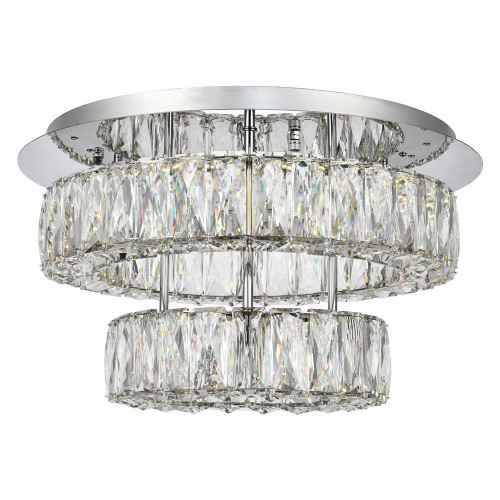 Elegant Monroe Led Flush Mount - Chrome, L 18", 2 Lights (3503F18L2C)