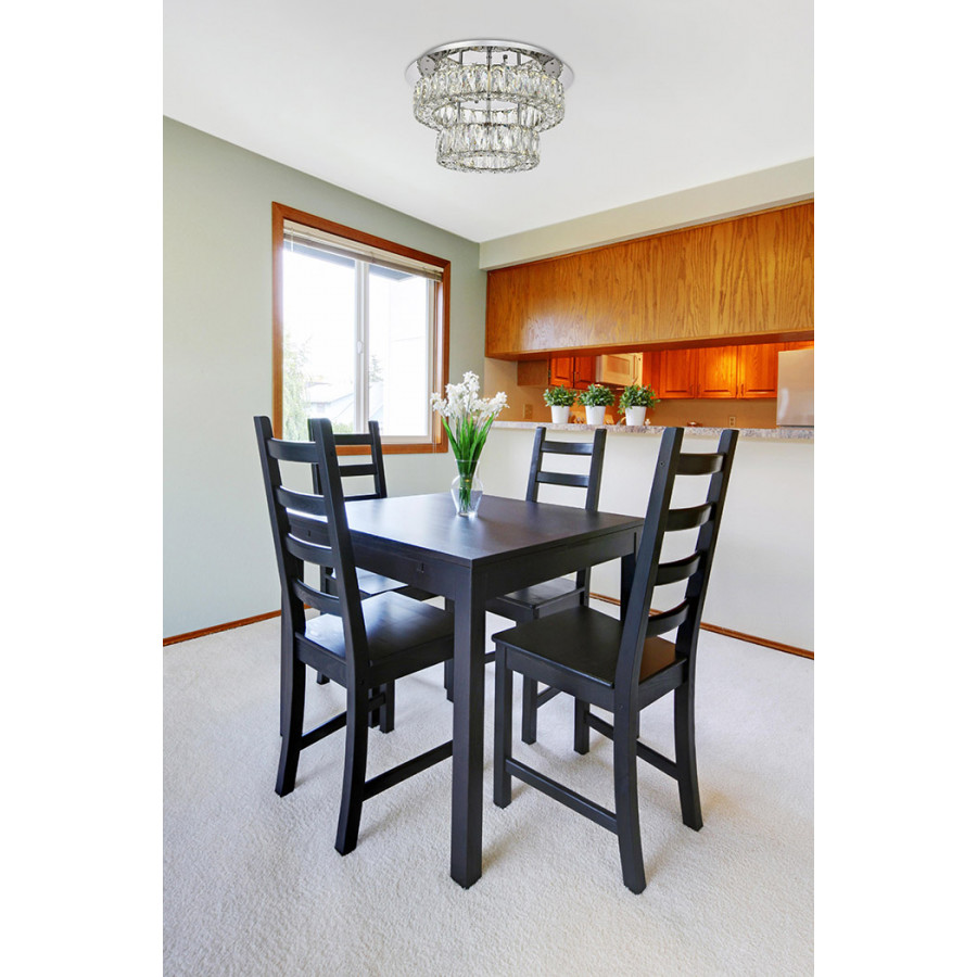 Elegant Monroe Led Flush Mount - Chrome, L 18", 2 Lights (3503F18L2C)
