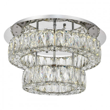 Elegant Monroe Led Flush Mount - Chrome, L 18", 2 Lights (3503F18L2C)