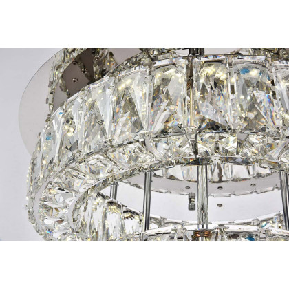 Elegant Monroe Led Flush Mount - Chrome, L 18", 2 Lights (3503F18L2C)