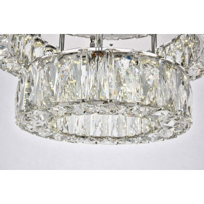 Elegant Monroe Led Flush Mount - Chrome, L 18", 2 Lights (3503F18L2C)