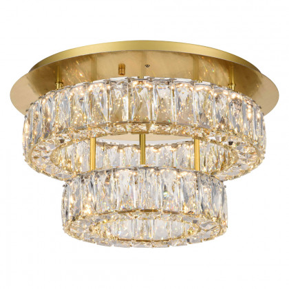 Elegant Monroe Led Flush Mount - Gold, L 18", 2 Lights (3503F18L2G)