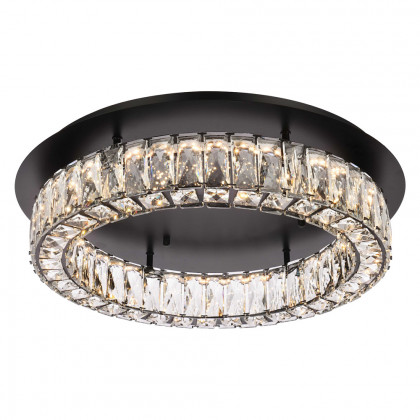 Elegant Monroe Led Flush Mount - Black, L 22" (3503F22BK)