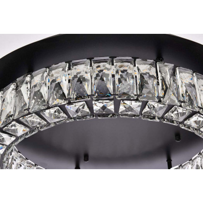 Elegant Monroe Led Flush Mount - Black, L 22" (3503F22BK)