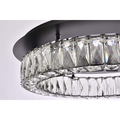 Elegant Monroe Led Flush Mount - Black, L 22" (3503F22BK)