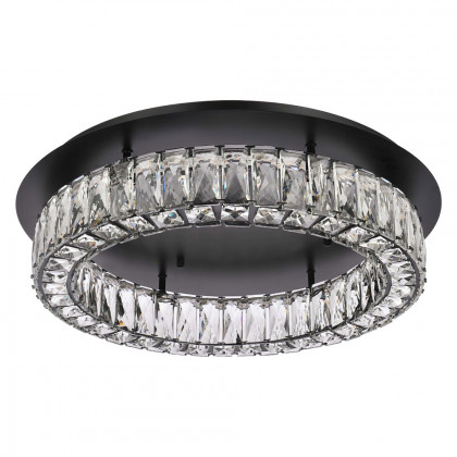 Elegant Monroe Led Flush Mount - Black, L 22" (3503F22BK)