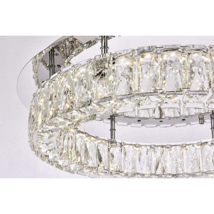 Elegant Monroe Led Flush Mount - Chrome, L 22" (3503F22C)