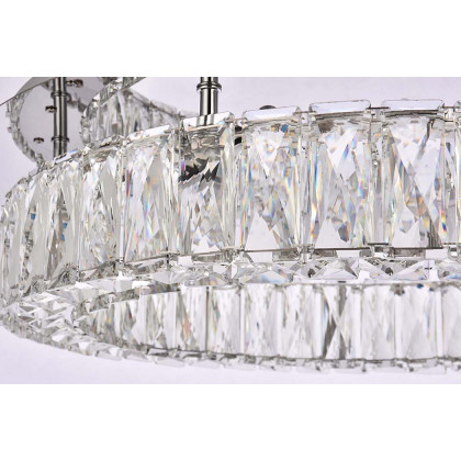 Elegant Monroe Led Flush Mount - Chrome, L 22" (3503F22C)