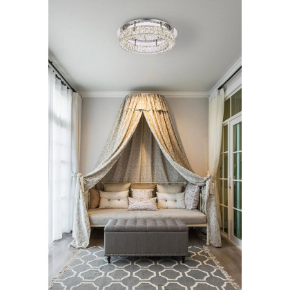 Elegant Monroe Led Flush Mount - Chrome, L 22" (3503F22C)