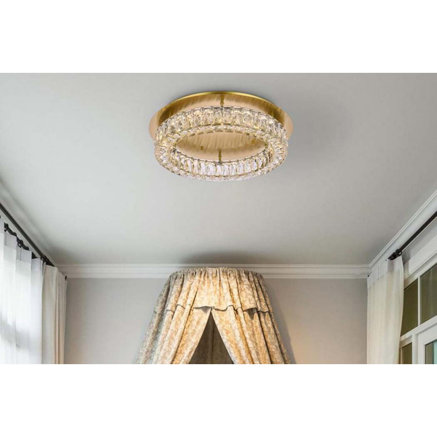 Elegant Monroe Led Flush Mount - Gold, L 22" (3503F22G)