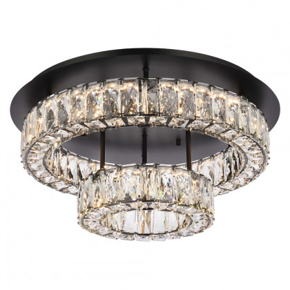 Elegant Monroe Led Flush Mount - Black, L 22", 2 Lights (3503F22L2BK)