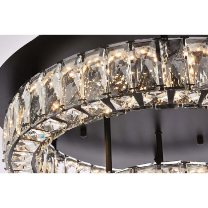 Elegant Monroe Led Flush Mount - Black, L 22", 2 Lights (3503F22L2BK)