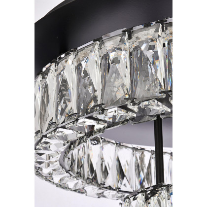 Elegant Monroe Led Flush Mount - Black, L 22", 2 Lights (3503F22L2BK)