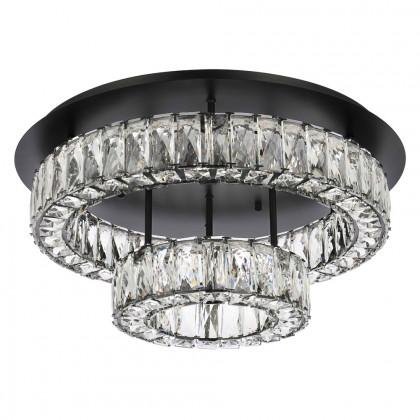 Elegant Monroe Led Flush Mount - Black, L 22", 2 Lights (3503F22L2BK)