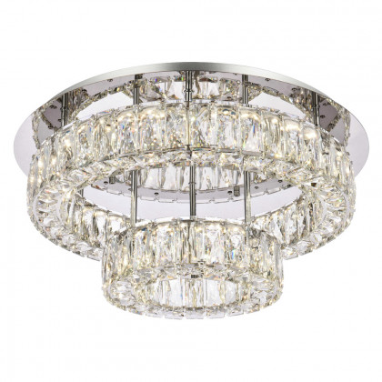 Elegant Monroe Led Flush Mount - Chrome, L 22", 2 Lights (3503F22L2C)