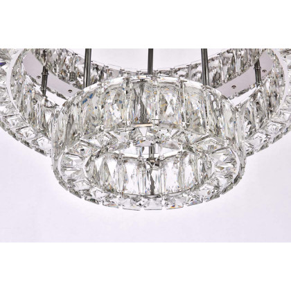 Elegant Monroe Led Flush Mount - Chrome, L 22", 2 Lights (3503F22L2C)