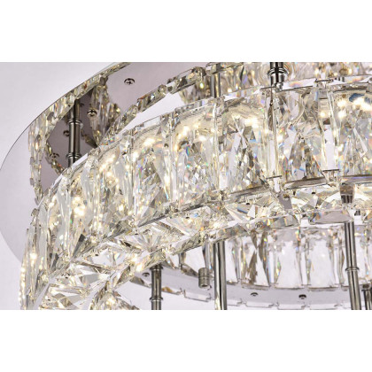 Elegant Monroe Led Flush Mount - Chrome, L 22", 2 Lights (3503F22L2C)