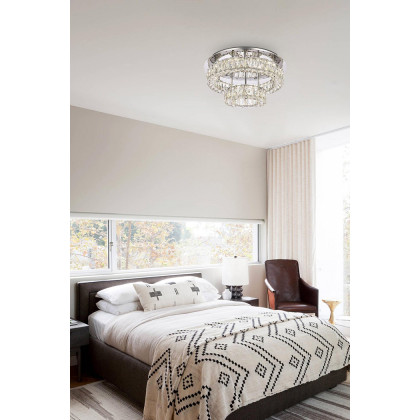 Elegant Monroe Led Flush Mount - Chrome, L 22", 2 Lights (3503F22L2C)