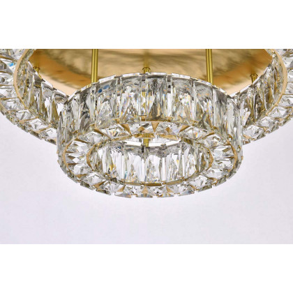 Elegant Monroe Led Flush Mount - Gold, L 22", 2 Lights (3503F22L2G)