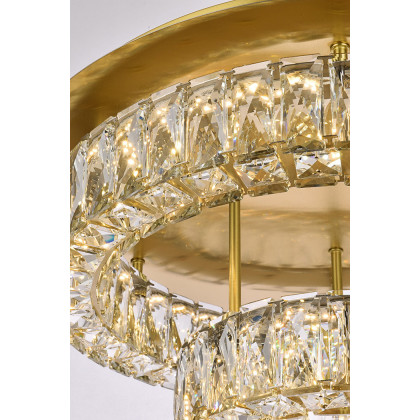 Elegant Monroe Led Flush Mount - Gold, L 22", 2 Lights (3503F22L2G)