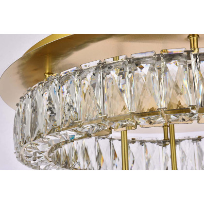 Elegant Monroe Led Flush Mount - Gold, L 22", 2 Lights (3503F22L2G)