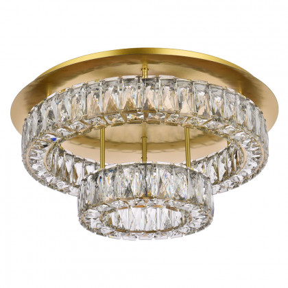 Elegant Monroe Led Flush Mount - Gold, L 22", 2 Lights (3503F22L2G)
